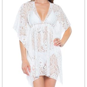Beccaswim white lace coverup brand new